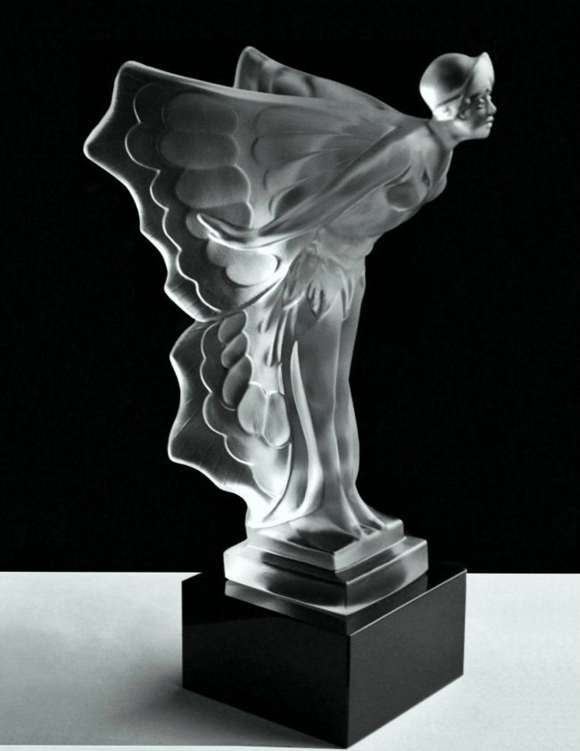 Art Deco Collectible Glass Car Mascot Rolls Royce Flying Lady H.Hoffmann Statue (1 of 7)