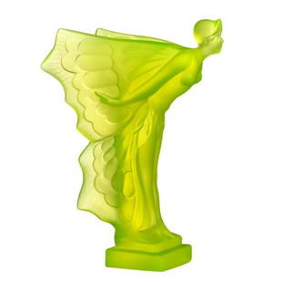 Art Deco Vaseline Uranium Glass Rolls Royce ' Flying Lady ' 1930' H.Hoffmann Sculpture: This piece is a great addition to collection or a great gift. Timeless design - Top Qality Art Deco Vaseline Uranium Collectible Art Glass Car Mascot for Classic Cars. Rolls Royce-Hood Ornament ' Flyi