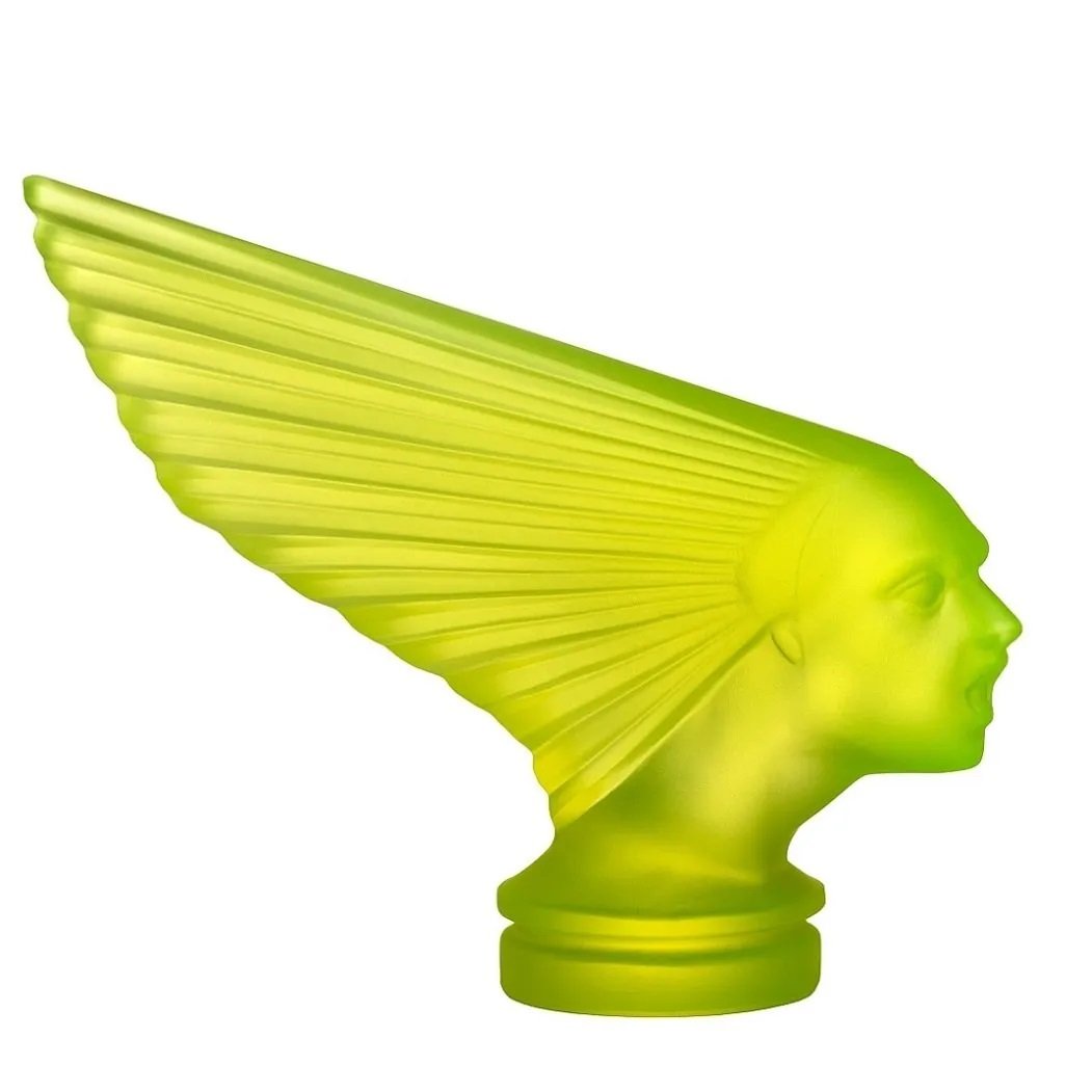 Art Deco Collectible Uranium Glass VICTOIRE Car Mascot Hood Ornament 1930' H.Hoffmann Sculpture (1 of 6)