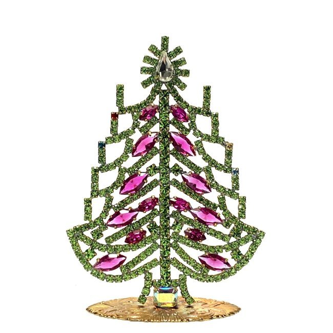 Vintage Rhinestones Standing Decorative Ornament Collectible Small Christmas Tree (1 of 2)