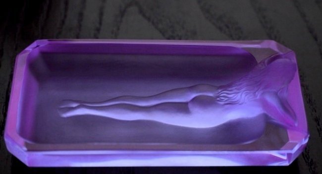 Art Deco Alexandrite Glass Lady Jewelry Bowl 1930' H.Hoffmann (1 of 5)