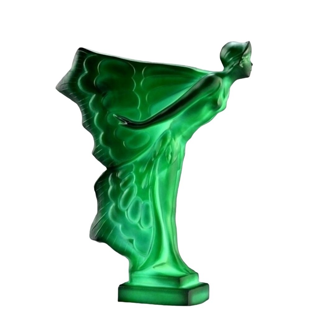 Art Deco Malachite Sculpture Hood Ornament Rolls Royce ' Flying Lady ' 1930' H.Hoffmann: This piece is a great addition to collection or a great gift. Timeless design - Top Qality Art Deco Malachite Collectible Art Glass Car Mascot Classic Cars. Rolls Royce - Hood Ornament ' Flying Lady '
