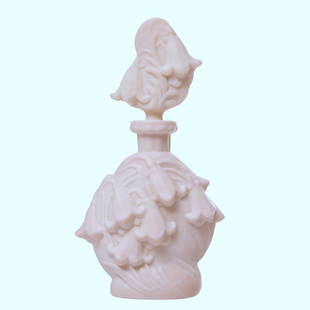 Art Deco Pink Collectible Glass Czech Perfume Bottle 1930' H.Hoffmann: This piece is a great addition to collection or a great gift. Top Quality Art Deco Glass Perfume Bottle. This piece was made in Bohemia from ORIGINAL antique molds that were used during the 1930's -
