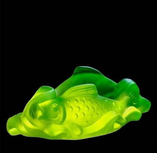 Art Deco Vaseline Uranium Glass Bowl ' Fish ' Jewelry Box 1930' H.Hoffmann: This piece is a great addition to collection or a great gift. Top Quality Art Deco ' Fish ' Vaseline Uranium Glass Bowl. This piece was made in Bohemia from ORIGINAL antique molds that were used