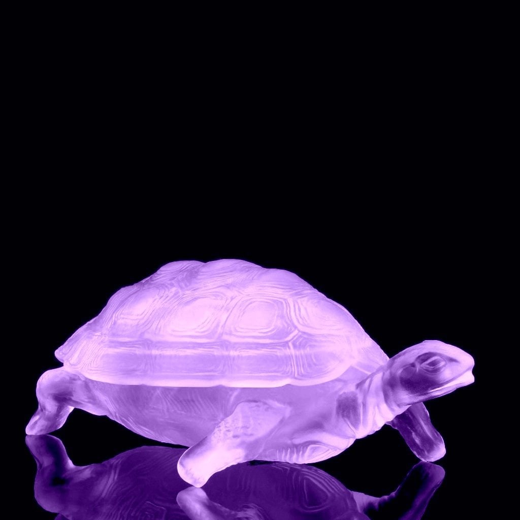 Art Deco Alexandrite Collectible Glass Trinket Jewelry Box ' Turtle ' 1930's H.Hoffmann (1 of 3)