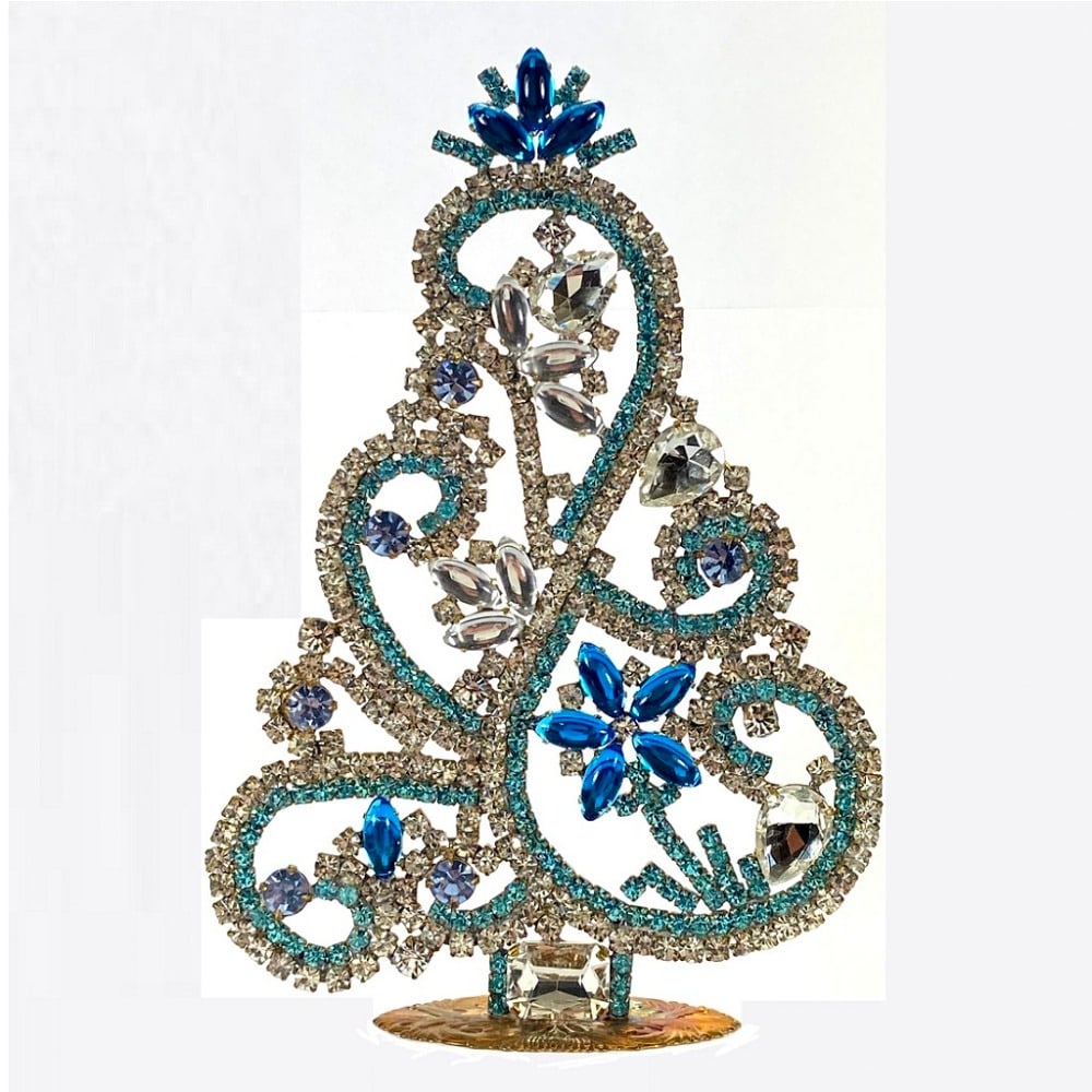 Vintage Rhinestones Standing Decorative Ornament Large Christmas Tree (1 of 2)
