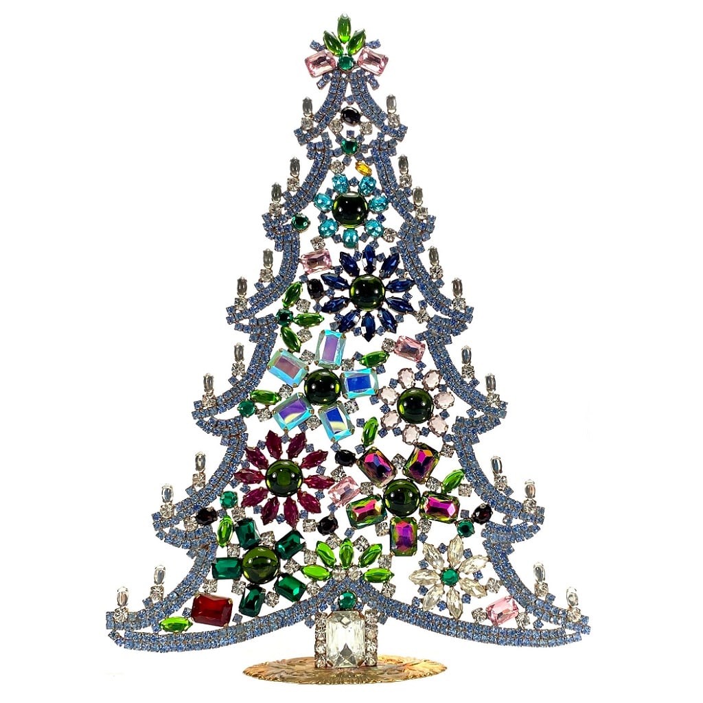 Vintage Rhinestones Standing Decorative Ornament Extra Large Christmas Tree (1 of 2)