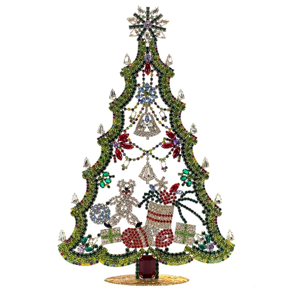 Vintage Rhinestones Standing Decorative Ornament Extra Large Christmas Tree (1 of 2)