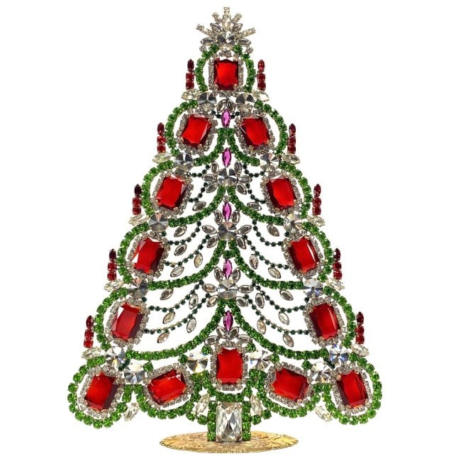 Vintage Rhinestones Standing Decorative Ornament Extra Large Christmas Tree (1 of 2)