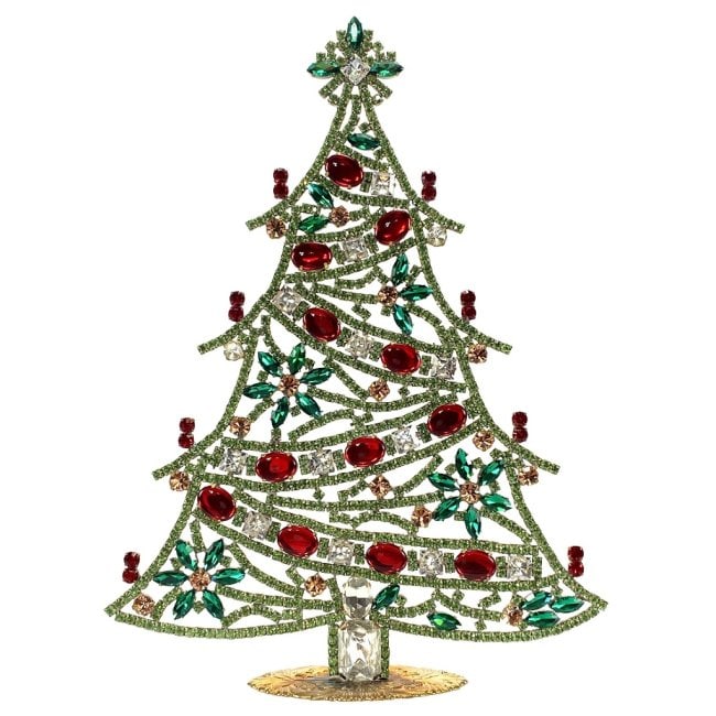 Vintage Rhinestones Standing Decorative Ornament Extra Large Christmas Tree: Vintage Standing Christmas Tree. Made in Czechoslovakia. Excellent condition. No missing stones. No damage. It measures approximately 11 1/2" ( 29 cm ). Fast delivery time worldwide: 2-6 days.