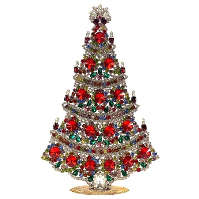 Vintage Rhinestones Standing Decorative Ornament Extra Large Christmas Tree (1 of 2)