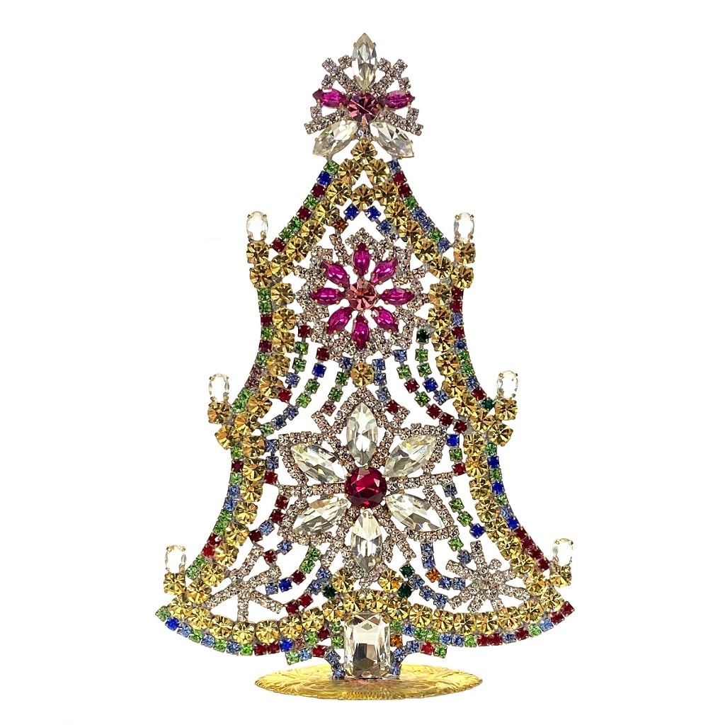 Vintage Rhinestones Standing Decorative Ornament Large Christmas Tree (1 of 2)