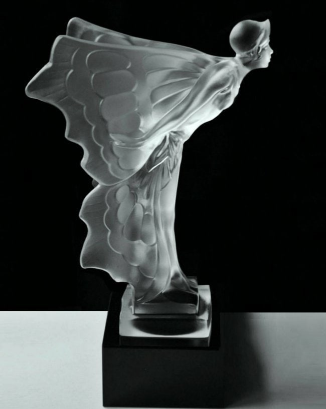 Art Deco Glass Sculpture ' Flying Lady ' Hood Ornament Rolls Royce 1930' H.Hoffmann (1 of 6)