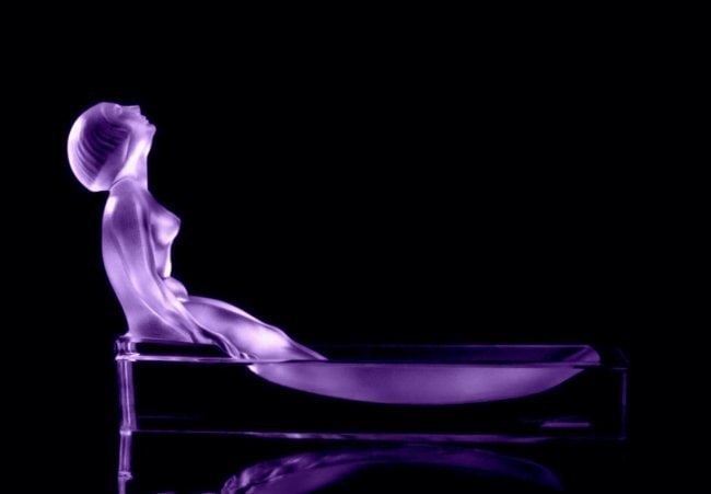 Art Deco Alexandrite Glass Lady Jewelry Bowl 1930' H.Hoffmann (1 of 3)