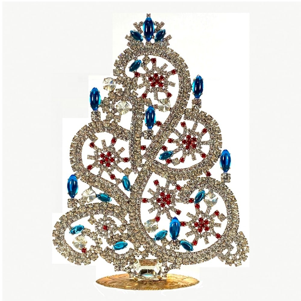 Vintage Rhinestones Standing Decorative Ornament Large Christmas Tree Icon (1 of 2)