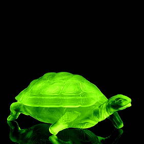 Art Deco Rare Green Uranium Glass ' Turtle ' Jewelry Box 1930' H.Hoffmann (1 of 4)