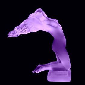 Art Deco Hood Ornament ' Chrysis ' Alexandrite Glass Figurine 1930' H.Hoffmann by Lalique (1 of 5)