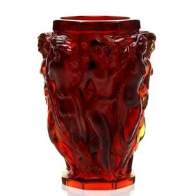 Art Deco Rare Rubies Red Glass Collectible Vase 1930' H.Hoffmann By Lalique (1 of 2)