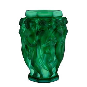 Glamorous Art Deco Malachite Glass Bacchantes Vase 1930' H.Hoffmann by Lalique (1 of 1)