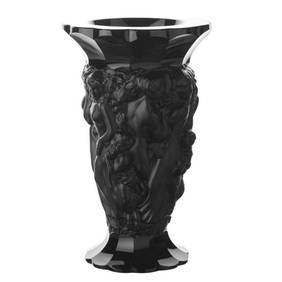 Glamorous Art Deco Bohemian Rare Black Glass Bacchantes Vase H.Hoffmann (1 of 2)