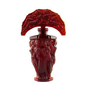 Art Deco Bohemian Rare Ruby Red Glass Collectible Perfume Bottle 1930' H.Hoffmann (1 of 2)