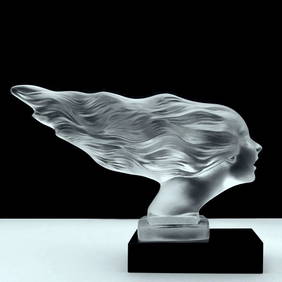 French Art Deco Glass Car Mascot ' Speed Girl ' Sculpture 1930' H.Hoffmann (1 of 6)