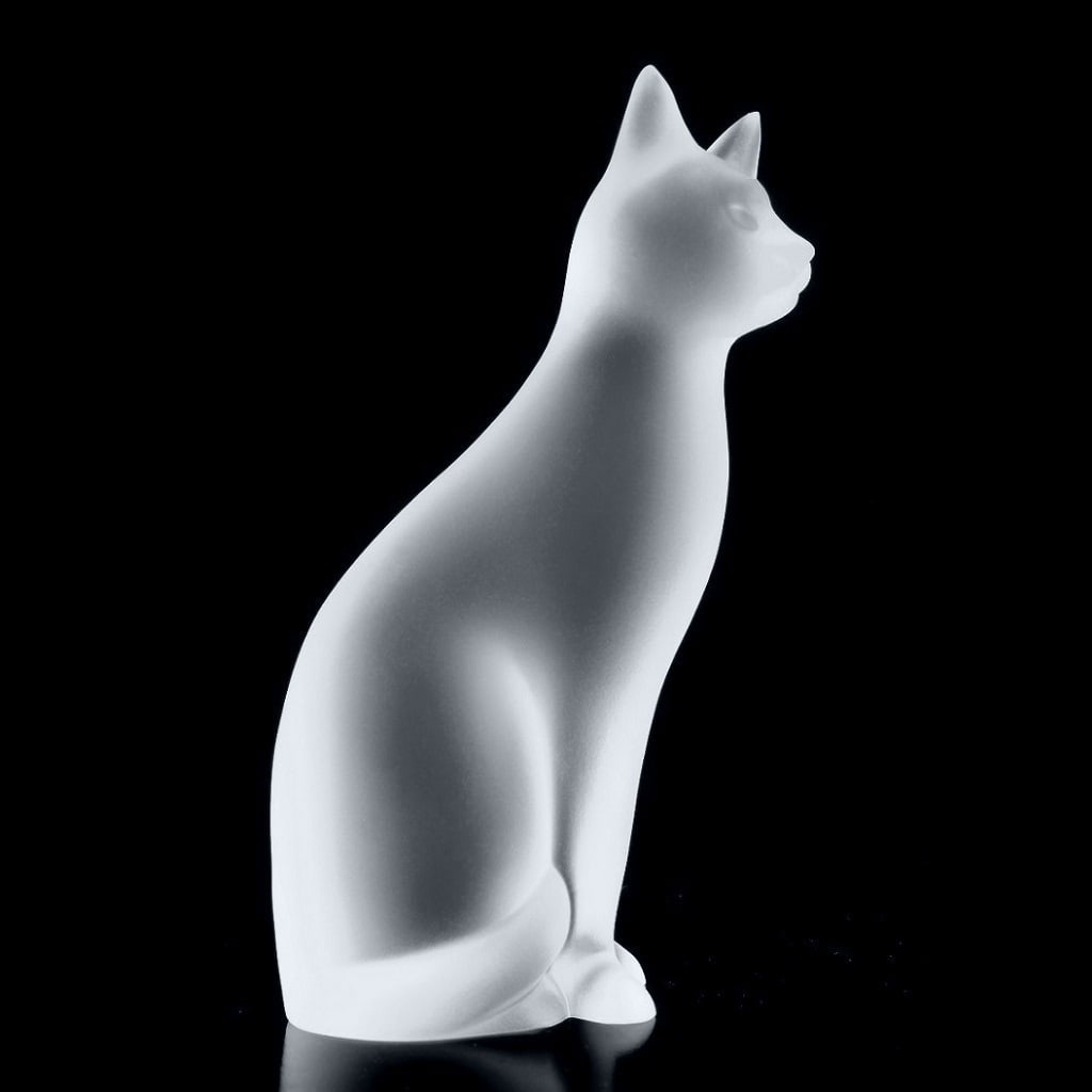 Art Deco Glass Large Statuette ' Cat ' Collectible Sculpture 1930' H.Hoffmann (1 of 2)