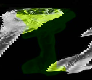 Art Deco Sculpture Uranium Glass Small Bowl 1930' H.Hoffmann by Lalique (1 of 2)