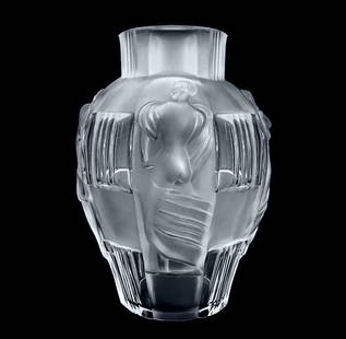 Glamorous Art Deco Satin Clear Glass Large Vase 1930' H.Hoffmann: This piece is a great addition to collection or a great gift. Timeless design - Top Qality Art Deco. This piece was made in Bohemia from the ORIGINAL antique molds that was used back in 1930's - 1939'