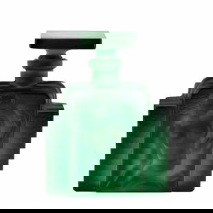 Art Deco Bohemian Jade Malachite Collectible Glass Perfume Bottle 1930' H.Hoffmann: This piece is a great addition to collection or a great gift. Top Quality Art Deco Malachite Collectible Glass Perfume Bottle. This piece was made in Bohemia from ORIGINAL antique molds that were