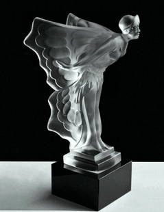 Art Deco Glass Sculpture ' Flying Lady ' Hood Ornament Rolls Royce 1930' H.Hoffmann: This piece is a great addition to collection or a great gift. Timeless design - Top Qality Art Deco Collectible Glass Car Mascot '' Hood Ornament ' Flying Lady ' Spirit of Ecstasy ' Statue. This piece