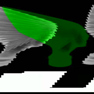 Art Deco 1930' Green Uranium Glass VICTOIRE Hood Ornament 'Spirit Of The Wind' H.Hoffmann by Lalique: This piece is a great addition to collection or a great gift. Art Deco Collectible Rare Green Uranium Glass Sculpture ' Spirit Of The Wind ' Hood Ornament, Car Mascot Figurine. It is breathtaking high