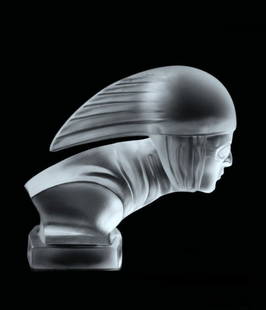 Art Deco 1930' Car Mascot ' Racer ' Hood Ornament Glass Sculpture H.Hoffmann: This figurine it falls on to side, can't stand up by itself. Needs a Pedestal ! This piece is a great addition to collection or a great gift. Timeless design - Top Qality Art Deco Glass Car Mascot