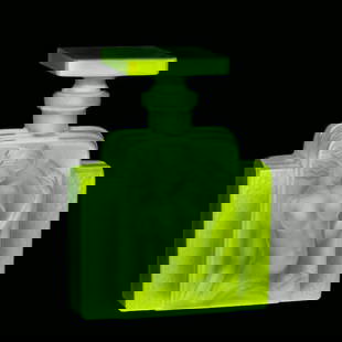Art Deco Collectible Vaseline Uranium Glass Small Perfume Bottle 1930' H.Hoffmann: This piece is a great addition to collection or a great gift. Top Quality Art Deco Uranium Glass Perfume Bottle. This piece was made in Bohemia from ORIGINAL antique molds that were used during the