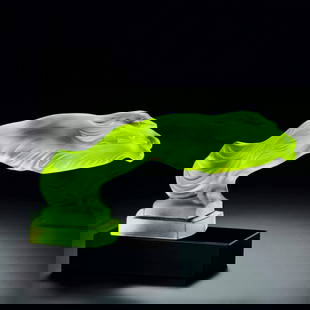 Art Deco Hood Ornament ' Greyhounds ' Vaseline Uranium Glass Sculpture 1930' H.Hoffmann: This piece is a great addition to collection or a great gift. Timeless design - Top Qality Art Deco Glass Car Mascot ' Greyhounds ' Hood Ornament ( 2 Dogs Figurine). This piece was made in Bohemia fro