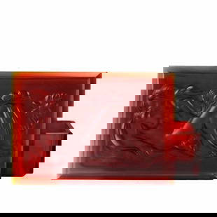 Art Deco Rare Red Glass 1930' H.Hoffmann Trinket Box: This piece is a great addition to collection or a great gift. Top Quality Ruby Glass Collectible Box - excellent colour and detail. This piece was made in Bohemia from ORIGINAL antique vintage molds