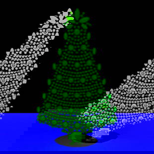 Vaseline Uranium Glass Rhinestones Standing Christmas Tree: Rare Vaseline Uranium Glass Vintage Christmas Tree. Condition: Excellent ( No damage ). Dimensions: Height 7 1/2 '' ( 19 cm ).