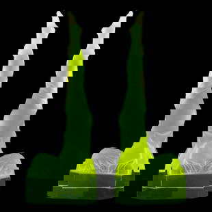 France Art Deco ' Bookends ' Vaseline Uranium Glass 1930' H.Hoffmann: This pieces is a great addition to collection or a great gift. These pieces was originally made by LALIQUE. These pieces was made in Bohemia from the ORIGINAL antique vintage molds that was used back