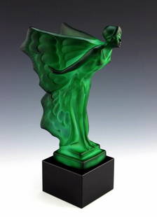 Art Deco 1930' Jade Malachite Glass Car Mascot Rolls Royce ' Flying Lady ' Sculpture H.Hoffmann: This piece is a great addition to collection or a great gift. Timeless design - Top Qality Art Deco Malachite Art Glass Car Mascot Classic Cars. Rolls Royce-Hood Ornament ' Flying Lady ' Figurine, Emb