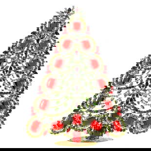 Extra Large Christmas Tree Vintage Rhinestones Standing Decorative Ornament: Vintage Standing Christmas Tree. Made in Czechoslovakia. Excellent condition. No missing stones. No damage. It measures approximately 12 " ( 30 cm ). Fast delivery time worldwide: 2-5 days.