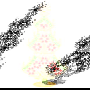 Extra Large Christmas Tree Vintage Rhinestones Standing Decorative Ornament: Vintage Standing Christmas Tree. Made in Czechoslovakia. Excellent condition. No missing stones. No damage. It measures approximately 12 " ( 30 cm ). Fast delivery time worldwide: 2-5 days.