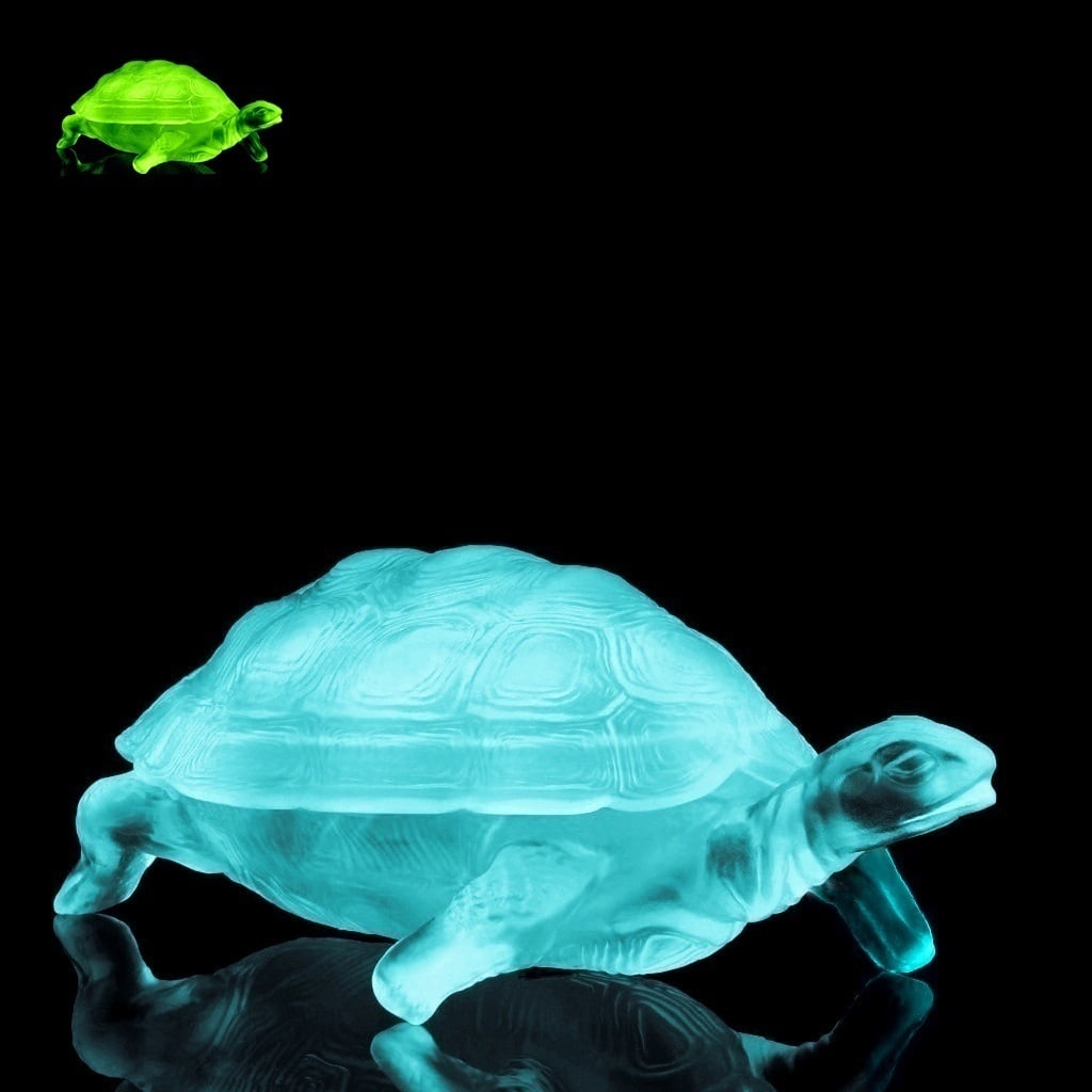 Art Deco Sculpture Cyan Uranium Glass Jewelry Box 1930' H.Hoffmann by Lalique (1 of 4)