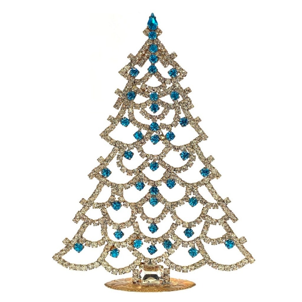 Large Vintage Bohemian Rhinestone Glass Christmas Tree (1 of 2)