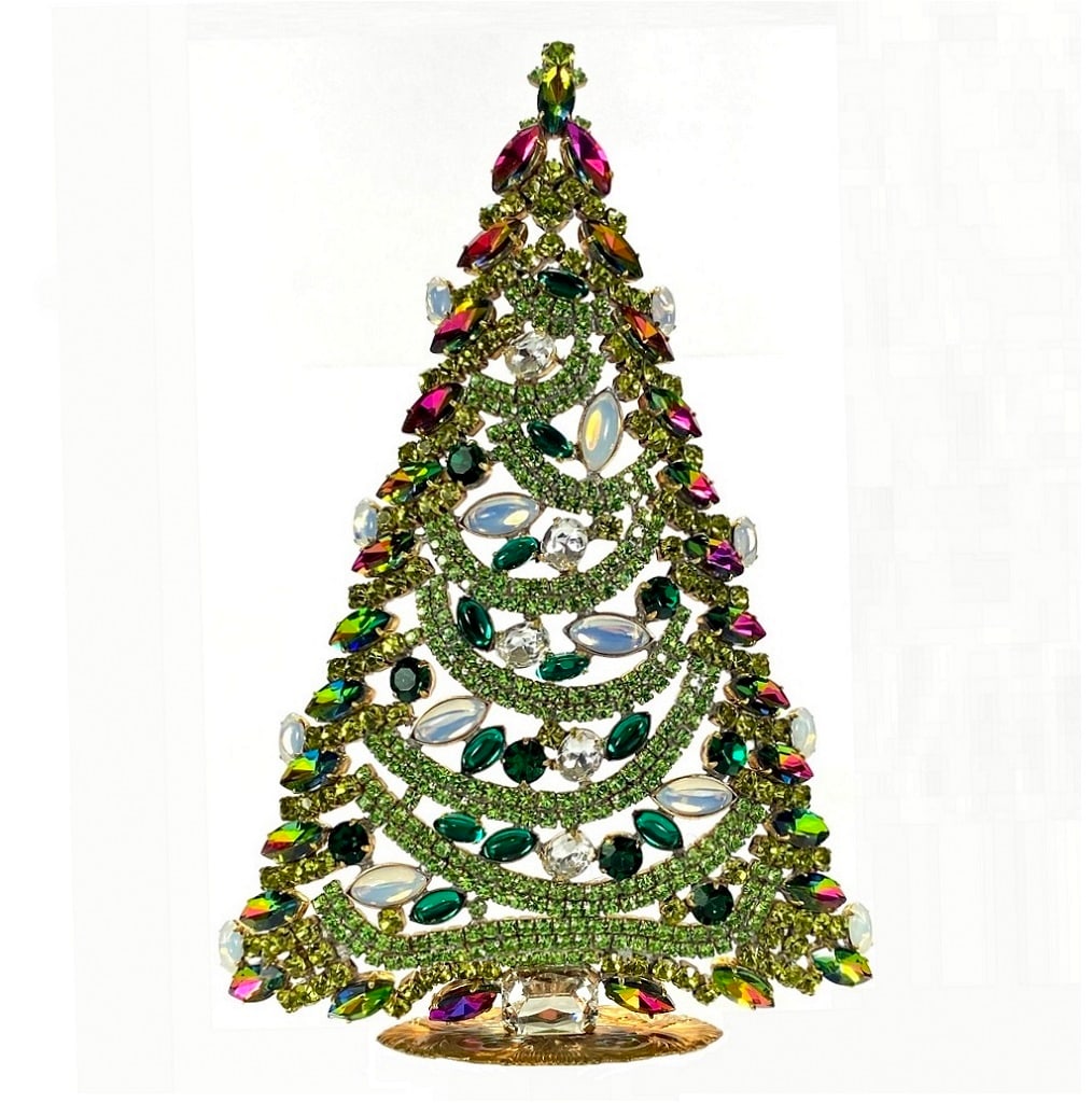 Large Vintage Bohemian Rhinestone Glass Christmas Tree (1 of 2)