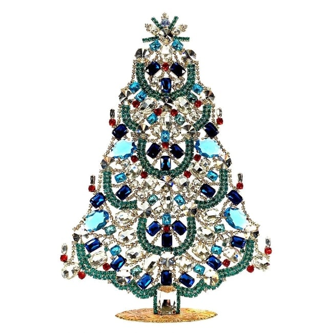 Extra Large Vintage Bohemian Rhinestone Glass Christmas Tree (1 of 2)