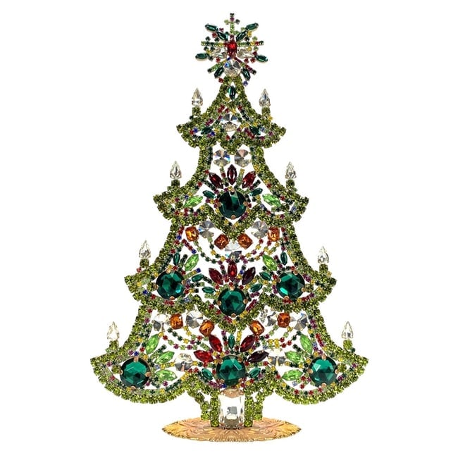 Extra Large Vintage Bohemian Rhinestone Glass Christmas Tree (1 of 2)
