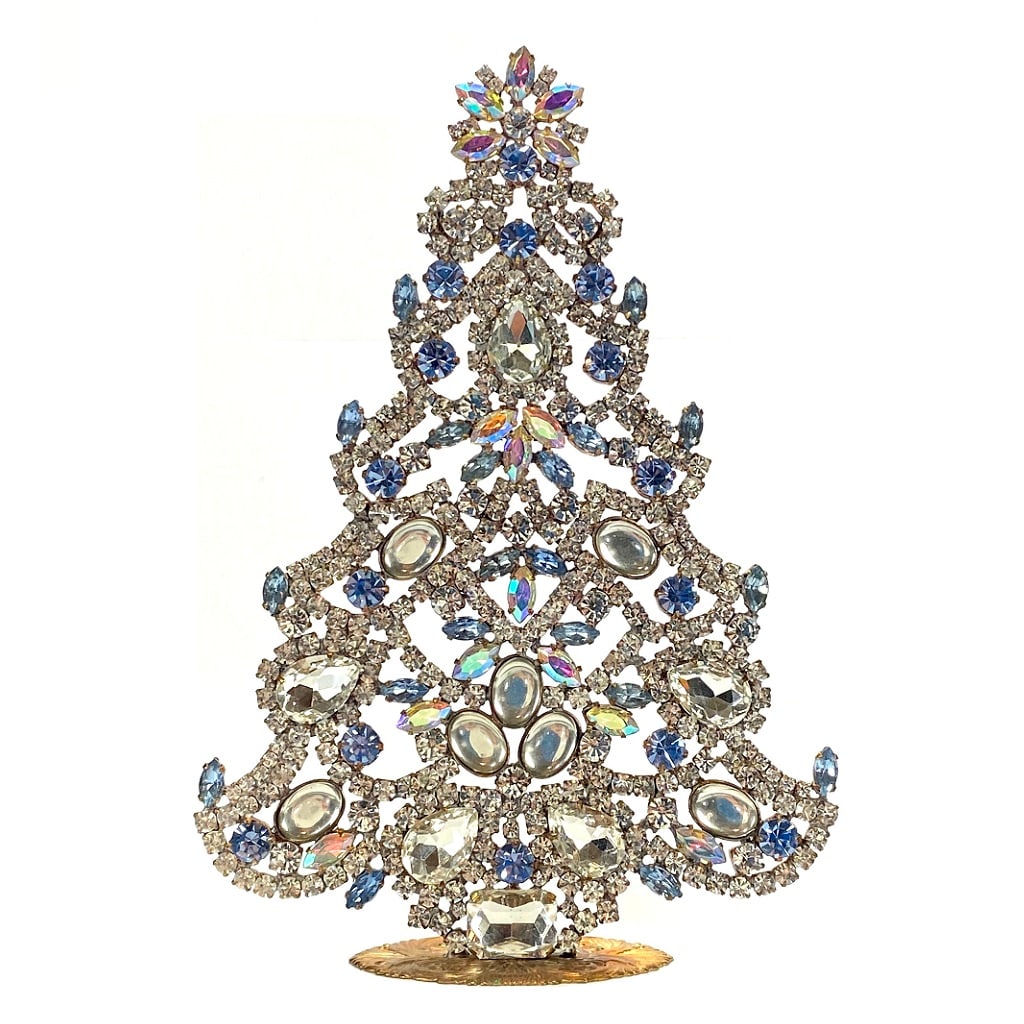 Large Vintage Bohemian Rhinestone Glass Christmas Tree (1 of 2)