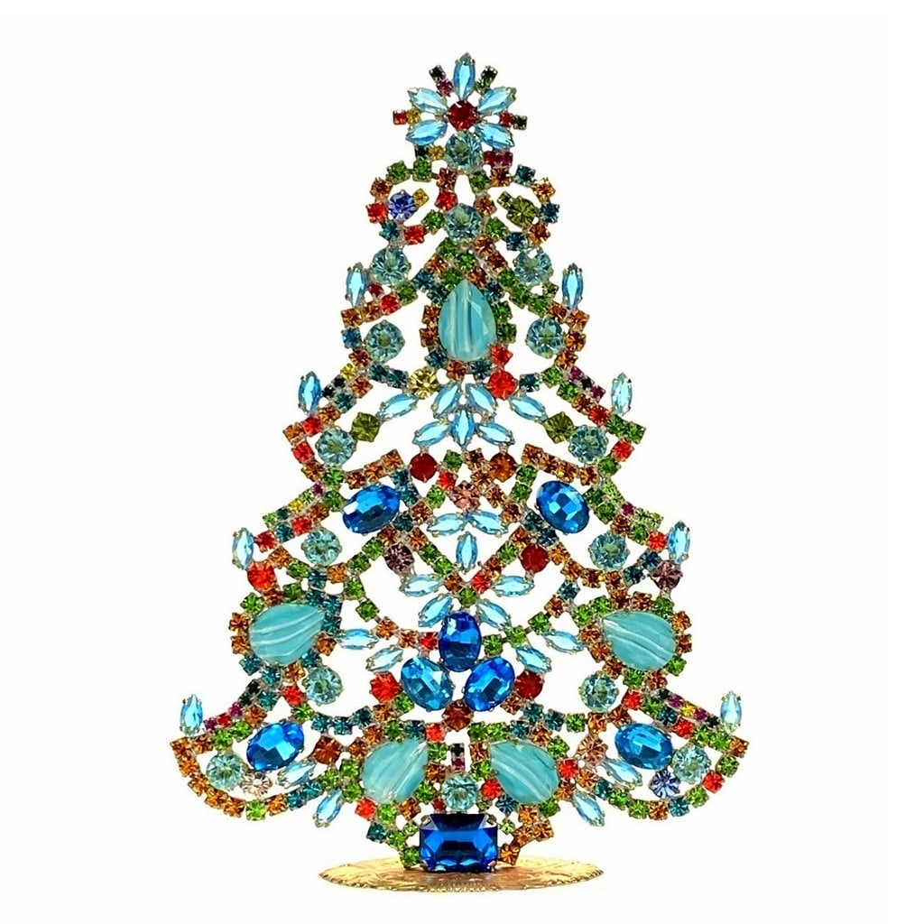 Large Vintage Bohemian Rhinestone Glass Christmas Tree (1 of 3)