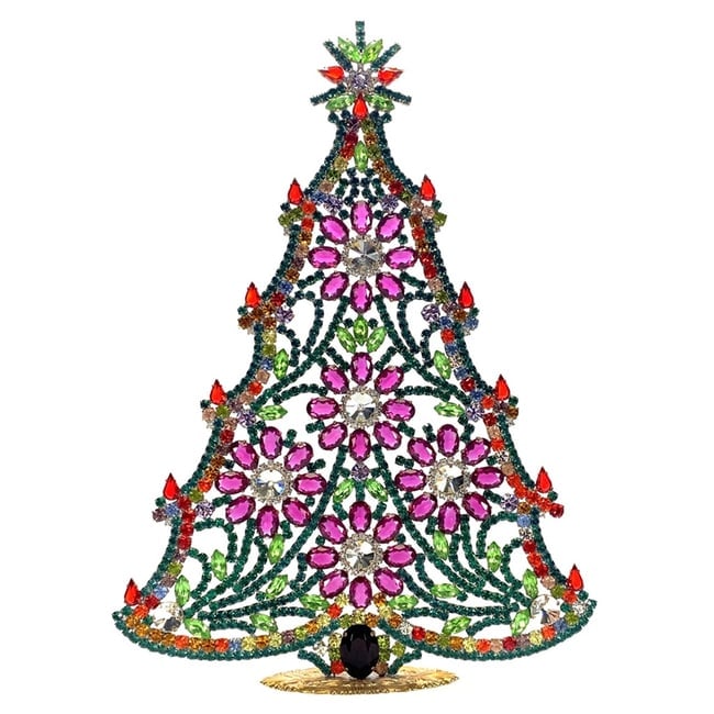 Extra Large Vintage Bohemian Rhinestone Glass Christmas Tree (1 of 3)