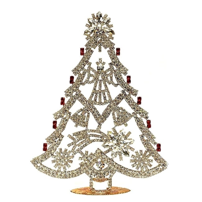 Large Vintage Bohemian Rhinestone Glass Christmas Tree (1 of 2)